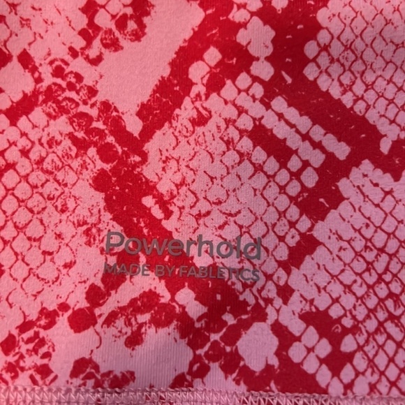 Large powerhold by Fabletics leggings. Red and pink snake print.  A340 - Picture 2 of 4